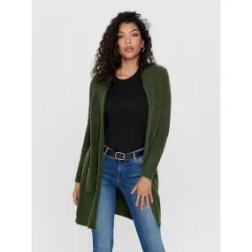 Cardigans en maille Col en V Manches longues Coupe plus longue vert Isa | 3 Suisses