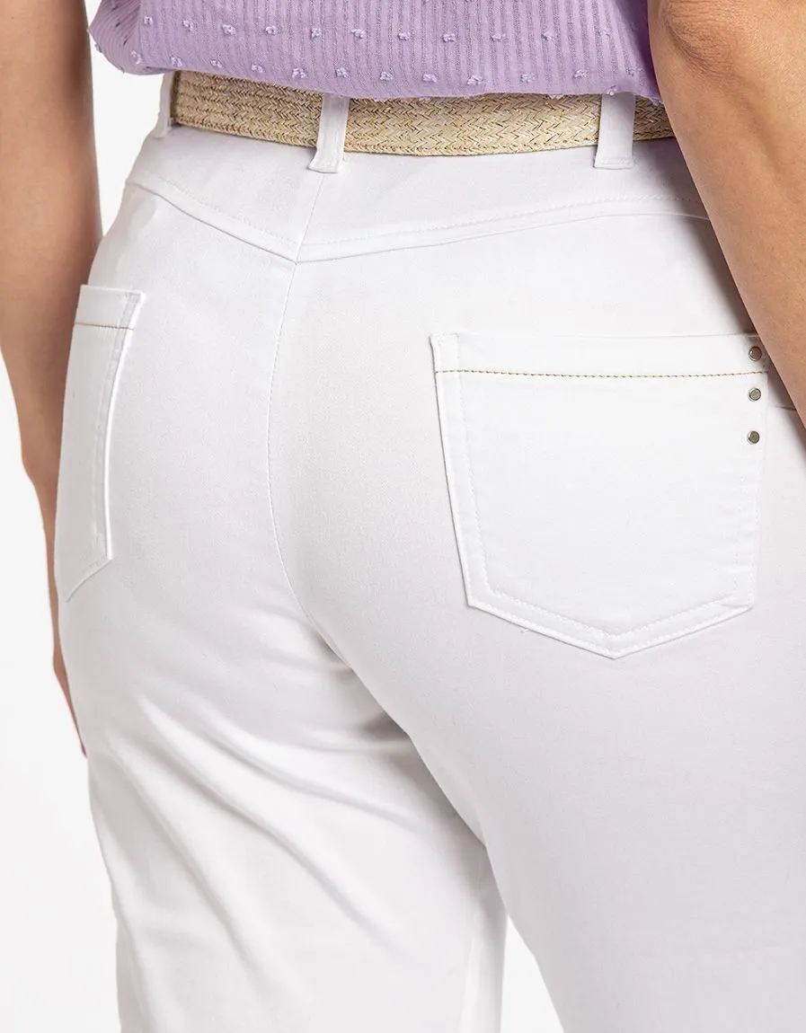 Corsaire blanc stretch - Pantalons droits