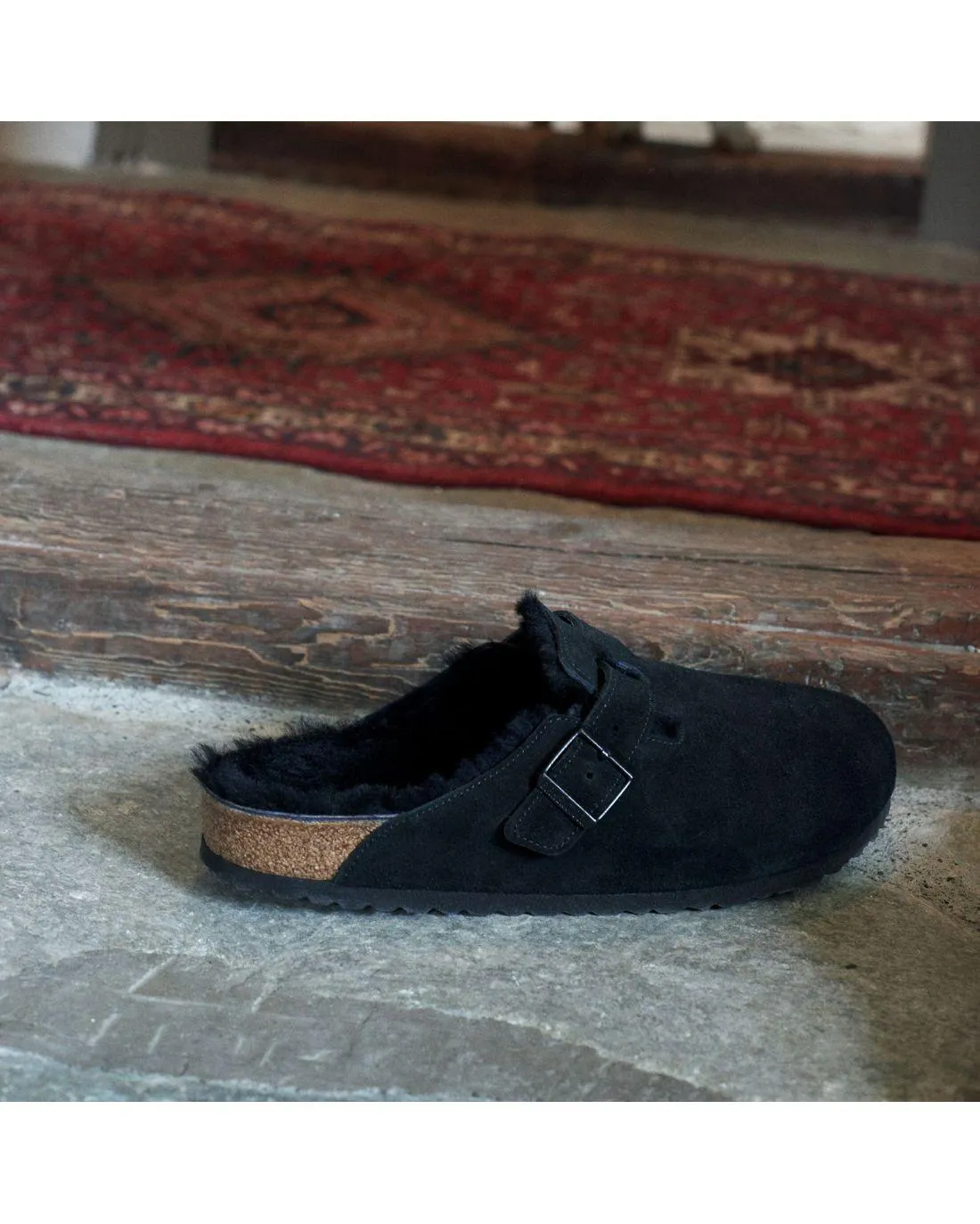 MULES BOSTON SHEARLING BLACK - Birkenstock | Chez Maman Rouen