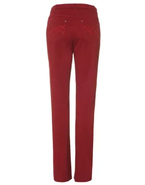 Pantalon rouge en coton - Pantalons droits