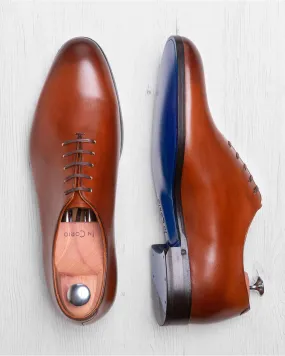 Richelieu cognac one cut | Chaussure cuir cognac homme | In Corio