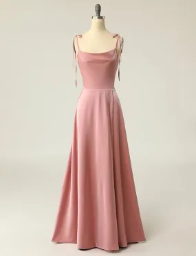 Robe de bal de fin d'année à bretelles spaghetti avec fente