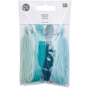 Set de 4 Pompons Longs - Aquamarin